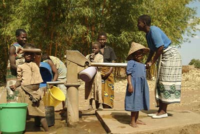 at the borehole